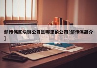 邹传伟区块链公司是哪里的公司[邹传伟简介]