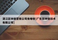 湛江区块链营销公司有哪些[广东区块链技术有限公司]