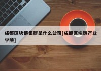 成都区块链集群是什么公司[成都区块链产业学院]